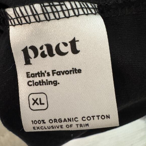 Pact T Shirt Womens XL Black Organic Cotton Crew Neck Sustainable Tee Capsule - Picture 6 of 6